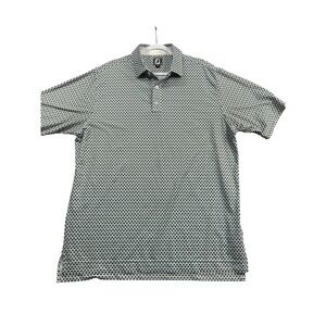 FootJoy FJ Athletic Fit Polo Shirt‎ Mens XL Geometric Print Golf Short Sleeve